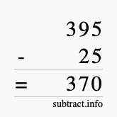 Calculate 395 minus 25 using long subtraction
