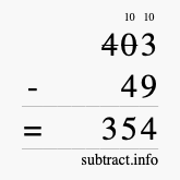 Calculate 403 minus 49 using long subtraction