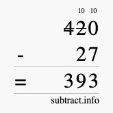 Calculate 420 minus 27 using long subtraction