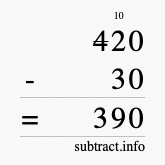 Calculate 420 minus 30 using long subtraction Calculate 420 minus 30 using long subtraction