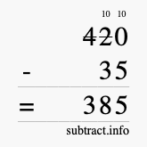 Calculate 420 minus 35 using long subtraction