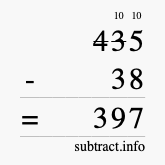 Calculate 435 minus 38 using long subtraction