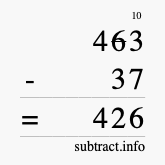 Calculate 463 minus 37 using long subtraction