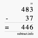 Calculate 483 minus 37 using long subtraction