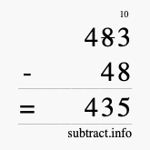Calculate 483 minus 48 using long subtraction