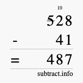 Calculate 528 minus 41 using long subtraction Calculate 528 minus 41 using long subtraction