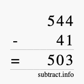 Calculate 544 minus 41 using long subtraction Calculate 544 minus 41 using long subtraction