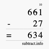 Calculate 661 minus 27 using long subtraction