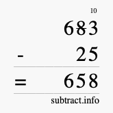 Calculate 683 minus 25 using long subtraction