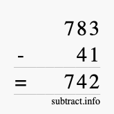 Calculate 783 minus 41 using long subtraction