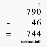 Calculate 790 minus 46 using long subtraction