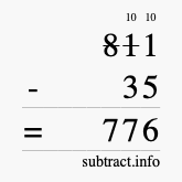Calculate 811 minus 35 using long subtraction