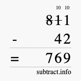Calculate 811 minus 42 using long subtraction