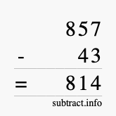 Calculate 857 minus 43 using long subtraction