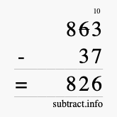 Calculate 863 minus 37 using long subtraction