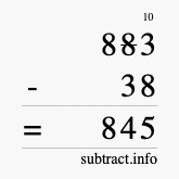 Calculate 883 minus 38 using long subtraction