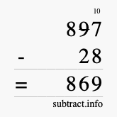 Calculate 897 minus 28 using long subtraction