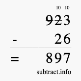 Calculate 923 minus 26 using long subtraction