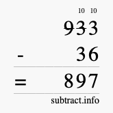 Calculate 933 minus 36 using long subtraction