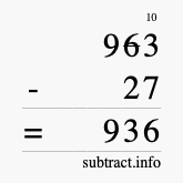 Calculate 963 minus 27 using long subtraction