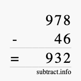 Calculate 978 minus 46 using long subtraction