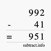 Calculate 992 minus 41 using long subtraction