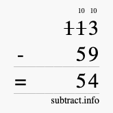Calculate 113 minus 59 using long subtraction