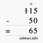Calculate 115 minus 50 using long subtraction Calculate 115 minus 50 using long subtraction