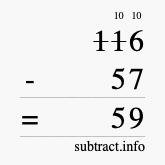 Calculate 116 minus 57 using long subtraction Calculate 116 minus 57 using long subtraction