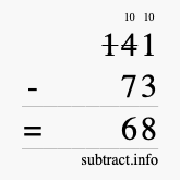 Calculate 141 minus 73 using long subtraction