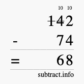 Calculate 142 minus 74 using long subtraction Calculate 142 minus 74 using long subtraction