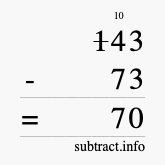 Calculate 143 minus 73 using long subtraction
