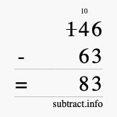Calculate 146 minus 63 using long subtraction Calculate 146 minus 63 using long subtraction