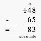 Calculate 148 minus 65 using long subtraction Calculate 148 minus 65 using long subtraction