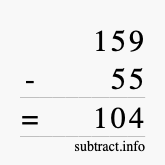 Calculate 159 minus 55 using long subtraction