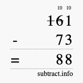 Calculate 161 minus 73 using long subtraction