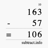 Calculate 163 minus 57 using long subtraction Calculate 163 minus 57 using long subtraction
