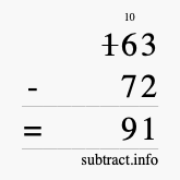 Calculate 163 minus 72 using long subtraction Calculate 163 minus 72 using long subtraction