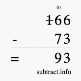Calculate 166 minus 73 using long subtraction