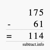 Calculate 175 minus 61 using long subtraction