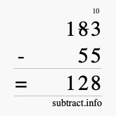 Calculate 183 minus 55 using long subtraction Calculate 183 minus 55 using long subtraction