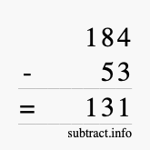 Calculate 184 minus 53 using long subtraction
