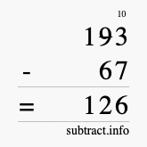 Calculate 193 minus 67 using long subtraction Calculate 193 minus 67 using long subtraction