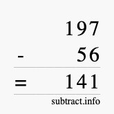 Calculate 197 minus 56 using long subtraction Calculate 197 minus 56 using long subtraction