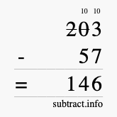 Calculate 203 minus 57 using long subtraction Calculate 203 minus 57 using long subtraction