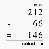 Calculate 212 minus 66 using long subtraction Calculate 212 minus 66 using long subtraction