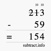 Calculate 213 minus 59 using long subtraction Calculate 213 minus 59 using long subtraction