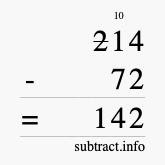 Calculate 214 minus 72 using long subtraction Calculate 214 minus 72 using long subtraction
