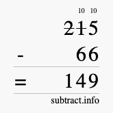 Calculate 215 minus 66 using long subtraction Calculate 215 minus 66 using long subtraction