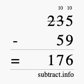 Calculate 235 minus 59 using long subtraction
